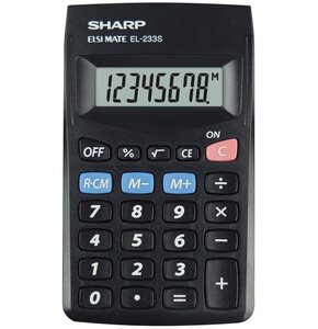 Kalkulator SHARP Handheld Blister SH-EL233SBBK Czarny