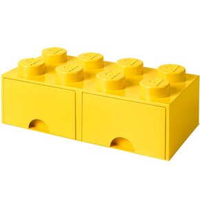 Pojemnik na LEGO z szufladkami Brick 8 Żółty 40061732