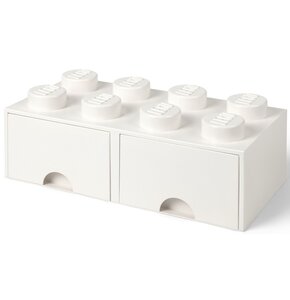 Pojemnik na LEGO z szufladkami Brick 8 Biały 40061735