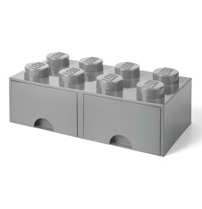 Pojemnik na LEGO z szufladkami Brick 8 Szary 40061740
