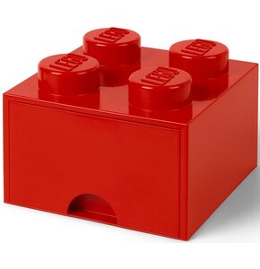 Pojemnik na LEGO z szufladką Brick 4 Czerwony 40051730