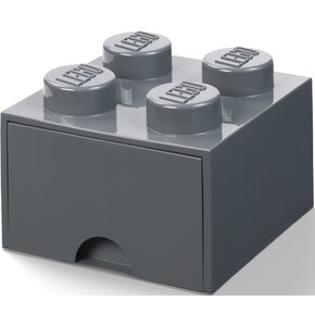 Pojemnik na LEGO z szufladką Brick 4 Szary 40051740