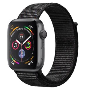 APPLE Watch 4 GPS 40mm koperta z aluminium (gwiezdna szarość) + pasek sportowy (czarny)