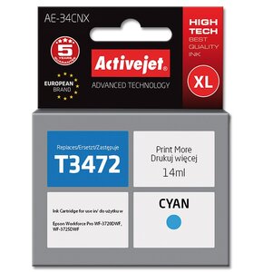 Tusz ACTIVEJET do Epson T3472 Błękitny 14 ml AE-34CNX