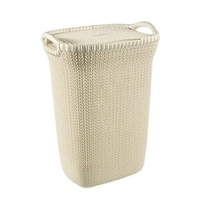 Kosz na pranie CURVER Knit 57L Kremowy