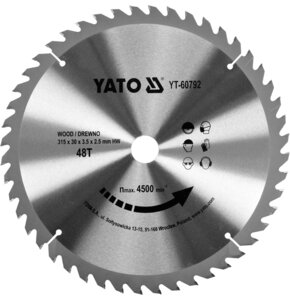 Tarcza do cięcia YATO YT-60792 315 mm