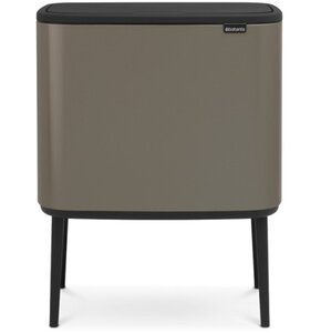 Kosz na śmieci uchylny BRABANTIA 315787 Bo Touch, zatrzaskiwane nogi, regulowane stopki, wyjmowane wiadro 36L Platynowy