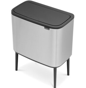 Kosz na śmieci uchylny BRABANTIA Bo Touch 315848 System Soft Touch, wyjmowane wiadro, przylega do ściany 36L Stalowy