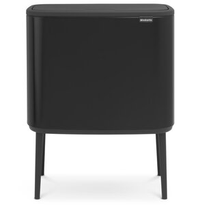 Kosz na śmieci uchylny BRABANTIA 316203 Bo Touch do segragacji, dwa wyjmowane wiadra, System Soft Touch 34L Czarny