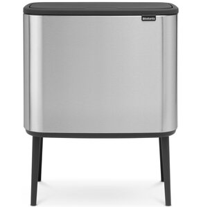 Kosz na śmieci do segregacji BRABANTIA Bo Touch Bin 316081 trzykomorowy, antypoślizgowe nóżki, stal 33L Stalowy