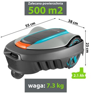 Robot koszący GARDENA Sileno City 500 15002-32 sterowanie Bluetooth