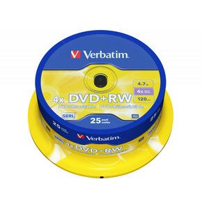 Płyta VERBATIM DVD+RW Matt Silver Cake 25