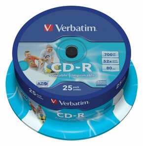Płyta VERBATIM CDR Azo Printable Cake 25