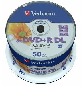 Płyta VERBATIM DVD+R Double Layer Print Spindle Cake 50