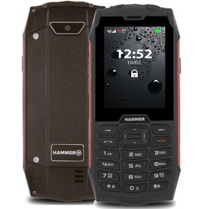 Telefon HAMMER 4 Czarno-czerwony