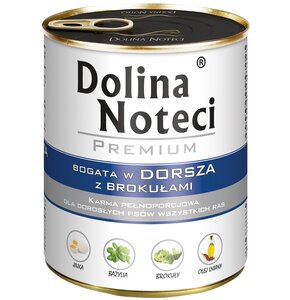 Karma dla psa DOLINA NOTECI Premium bogata w dorsza z brokułami 400 g