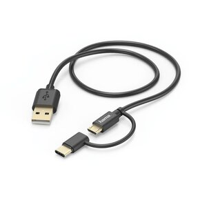Kabel USB – Micro USB/USB-C – USB HAMA 1 m