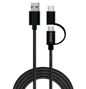 Kabel USB - Micro USB/USB Typ-C SAVIO CL-128 1 m