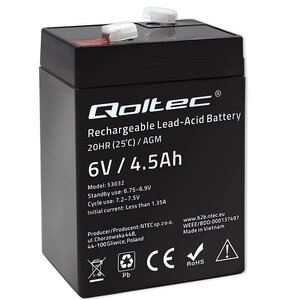Akumulator QOLTEC 53032 4.5Ah 6V