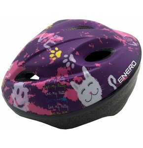 Kask rowerowy ENERO Love Kitty Fioletowy dla Dzieci (rozmiar M)