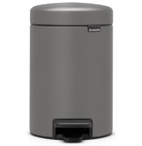 Kosz na śmieci z pedałem BRABANTIA 126260 NewIcon uszczelka przeciwzapachowa, malowany proszkowo 3L Szary