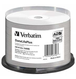 Płyta VERBATIM CD-R Azo Thermal Printable Cake 50