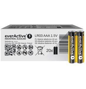 Baterie AAA LR3 EVERACTIVE Industrial Alkaline (40 szt.)