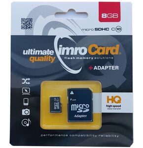 Karta pamięci IMRO microSDHC 8GB + Adapter
