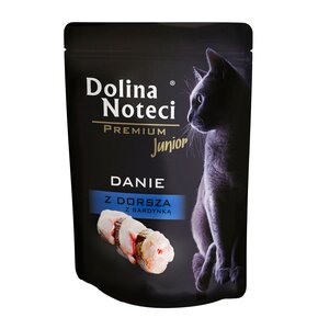 Karma dla kota DOLINA NOTECI Premium Junior Dorsz z sardynką 85 g