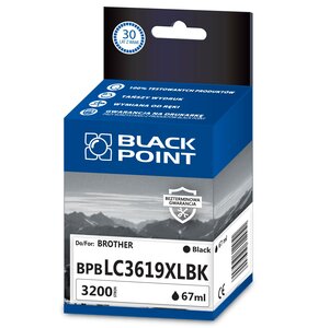 Tusz BLACK POINT do Brother LC-3619XLBK Czarny 67 ml BPBLC3619XLBK