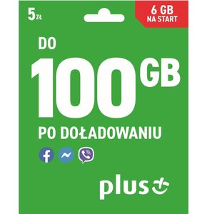 Pakiet startowy PLUS Internet 6 GB 5zł