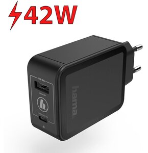 Ładowarka sieciowa HAMA Qualcomm Quick Charge/Power Delivery 42W Czarny