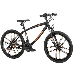 Rower młodzieżowy INDIANA X-Rock 2.4 24 cale dla chłopca Czarno-pomarańczowy