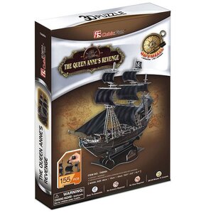 Puzzle 3D CUBIC FUN Okręt piracki Zemsta Królowej Anny T4005H (155 elementów)
