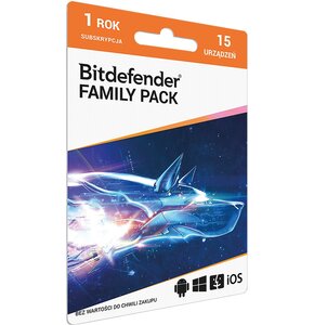 Antywirus BITDEFENDER Family Pack 15 URZĄDZEŃ 1 ROK Kod aktywacyjny