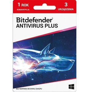 Antywirus BITDEFENDER Antivirus Plus 3 URZĄDZENIA 1 ROK Kod aktywacyjny