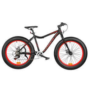 Rower górski MTB INDIANA Fat Bike M18 24 cale męski Czarno-czerwony