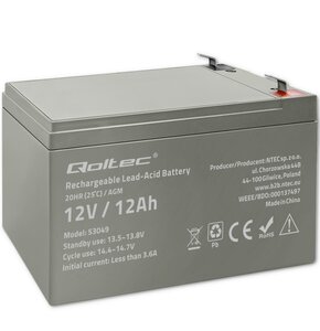 Akumulator QOLTEC 53049 12Ah 12V