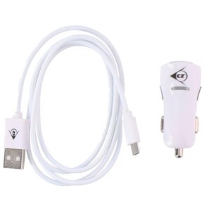 Ładowarka samochodowa DUNLOP 2 x USB + kabel Micro USB 2,1A
