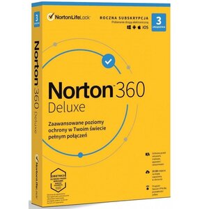 Antywirus NORTON 360 Deluxe 25GB 3 URZĄDZENIA 1 ROK Kod aktywacyjny