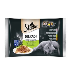 Karma dla kota SHEBA Delicacy in Jelly Mix smaków 4 x 85 g