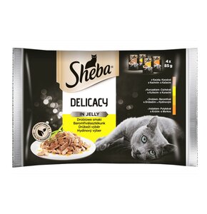 Karma dla kota SHEBA Delicacy in Jelly Smaki drobiowe 4 x 85 g