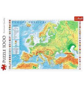 Puzzle TREFL Mapa fizyczna Europy 10605 (1000 elementów)