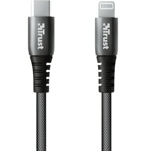 Kabel USB-C - Lightning TRUST Keyla Strong MFi 1m Czarny