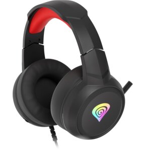 Słuchawki GENESIS Neon 200 RGB Czarno-czerwony