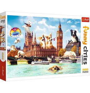 Puzzle TREFL Funny Cities: Psy w Londynie 10596 (1000 elementów)