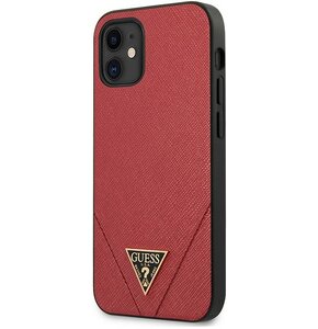 Etui GUESS Saffiano do Apple iPhone 12 mini Czerwony