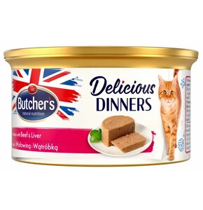 Karma dla kota BUTCHER'S Classic Delicious Dinners Wołowina z wątróbką 85 g