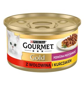 Karma dla kota GOURMET Gold Podwójna przyjemność Wołowina i Kurczak 85 g