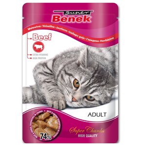 Karma dla kota SUPER BENEK Wołowina w sosie 100 g